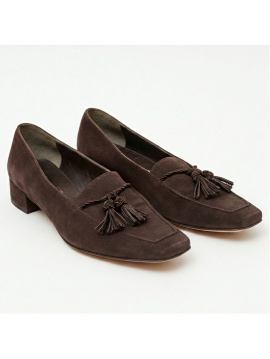 Salvatore Ferragamo Shoes - Salvatore Ferragamo Brown Suede Loafers Size 7.5
